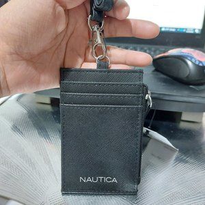 Nautica Thin Wallet ID Card Wristlet Straps  BLACK COLOR